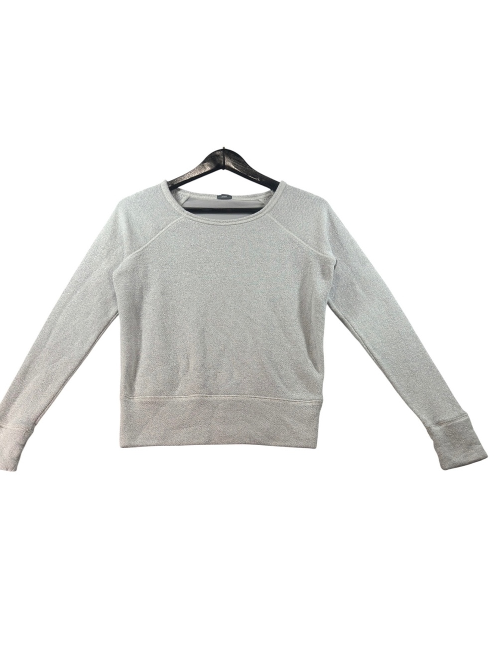 Aerie Silver Metallic Shimmer Sheer Back Pullover Sweater XS Oversized
